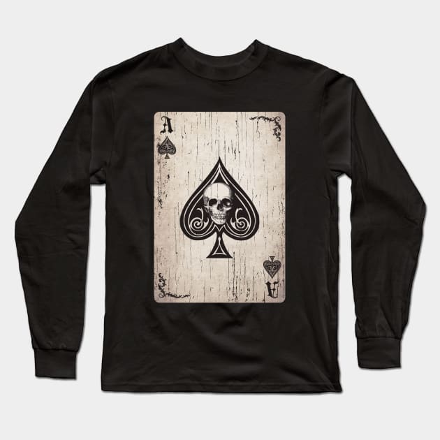 Ace of Spades Death Card Long Sleeve T-Shirt by Beltschazar